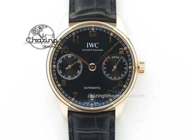 MIROTIME 0325 Portuguese Chrono IW371609 ZF 1:1 Best Edition Black Dial on Black Leather Strap A SmartChoice 7100